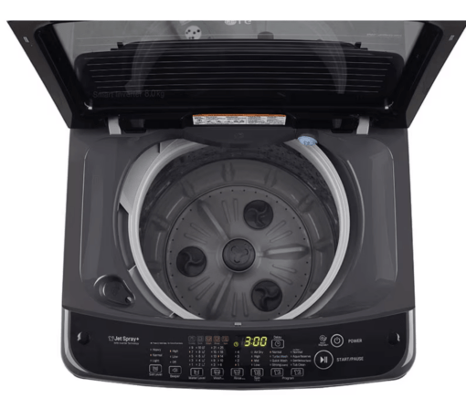 LG 8 kg 5 Star Inverter Fully Automatic Top Load Washing Machine (T80AJMB1Z.ABMQEIL, Stainless Steel Tub, Middle Black) - Image 2